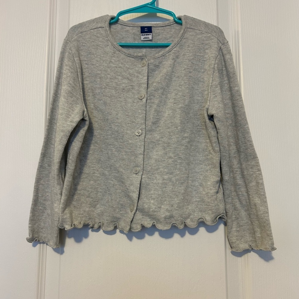 Old Navy Girls Gray Button Cardigan Sweater Size 5T - Picture 3 of 4